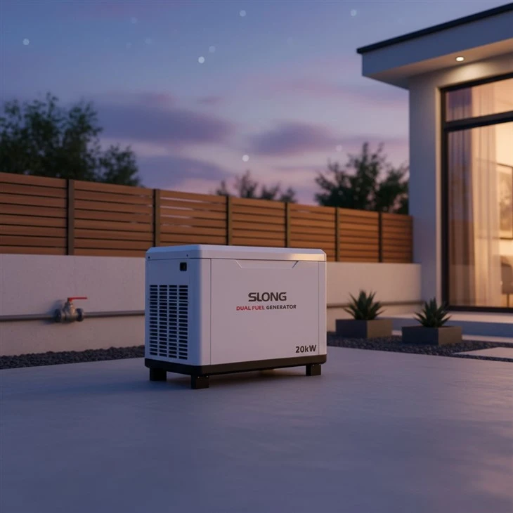 Gerador de gás de 20 kW, pronto para CE, sistema de energia de reserva de combustível múltiplo-